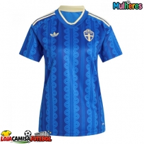 Camisa de Futebol Suécia Equipamento Secundário Mulheres Mundo 2026 Manga Curta